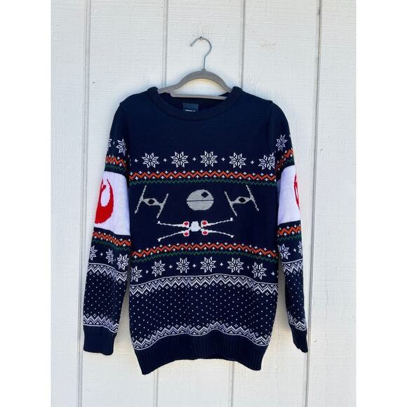 Star Wars‎ Christmas Sweater, Navy, Size Small - Picture 1 of 3